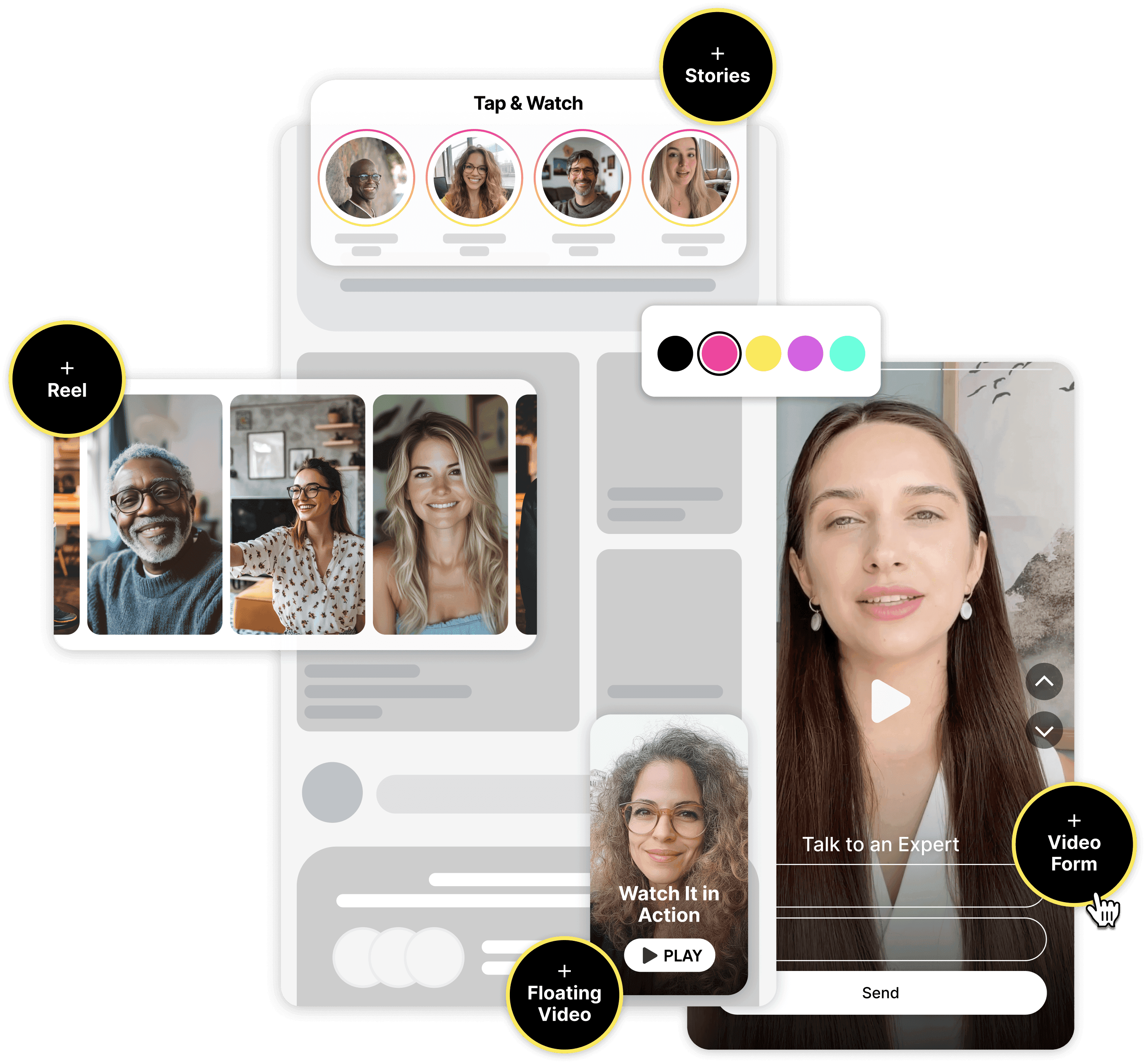 Webreels video widgets: stories, reels and a floating video on a website
